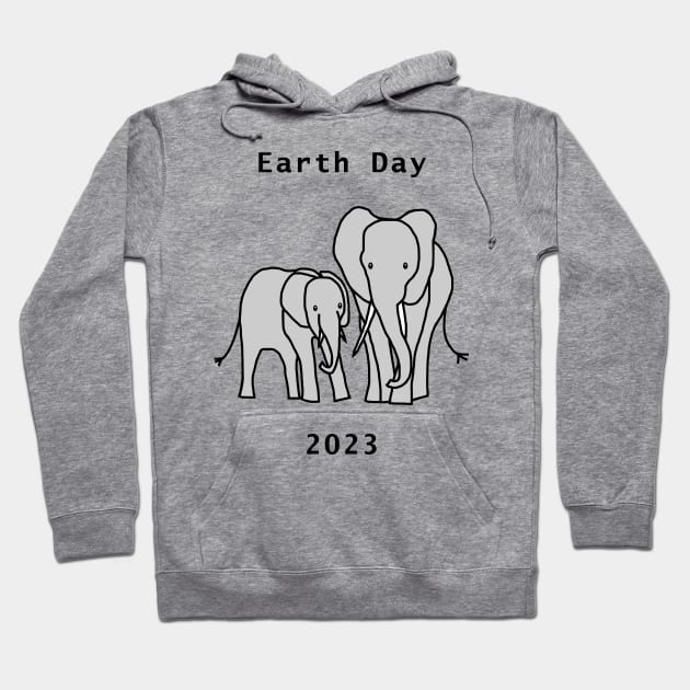 Earth Day 2023 Elephants Hoodie by ellenhenryart